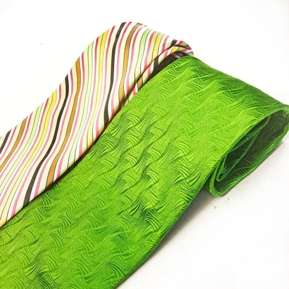 Bright Vintage Tie Bundle: RBM Green Silk & Wembley Striped Poly